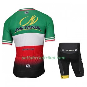 Fahrradbekleidung Radtrikot Kurzarm + Radhose Kurze 2017 Astana Pro Team Italienischer Meister Kinder 